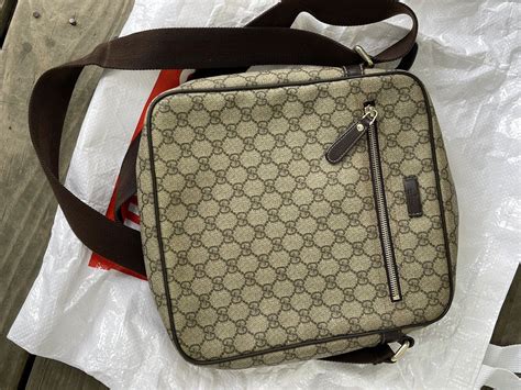 201448 gucci|GUCCI GG Supreme Shoulder Bag PVC Leather Beige 201448 .